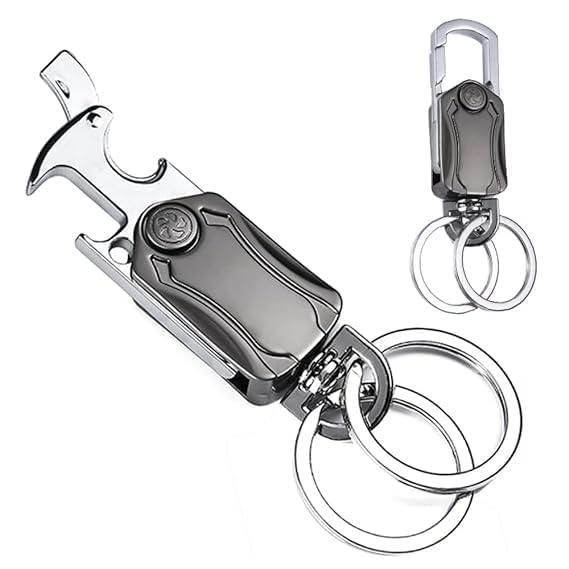 5 IN 1 Heavy Duty Dual Ring Multifunction Keychain with Cutter