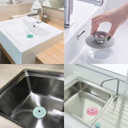 2-in-1 Home Bathroom Kitchen Silicone Stopper (Pack of 2)